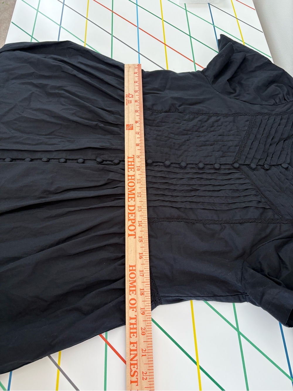 Madewell Lace-Trim Pintuck Button Front 100% Cotton Black Dress XS EUC Kidcore - Picture 9 of 9